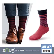 【科技紳士襪1雙-條紋紅】sNug給足呵護 中筒襪 職場必備 西服百搭 上班族 西裝 簡約俐落 吸汗 透氣 10秒除臭 永久有效 台灣製 / 條紋紅25-27