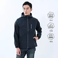 【遊遍天下】中性款防水防風透濕防曬機能連帽外套 (GJ13002) 3XL 午夜藍