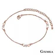 GIUMKA腳鍊甜心物語腳鏈愛心精鍍玫瑰金 氣質甜美淑女款 玫金色款 ML04010 無 玫金色