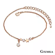 GIUMKA腳鍊璀璨星戀腳鏈星星元素精鍍玫瑰金 氣質甜美淑女款 玫金色款 ML04010 無 玫金色