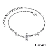 GIUMKA腳鍊巧麗佳人腳鏈精鍍正白K 氣質甜美淑女款 銀色款 ML04015 無 銀色