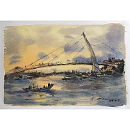 【玲廊滿藝】林國勇-淡水情人橋16x24cm