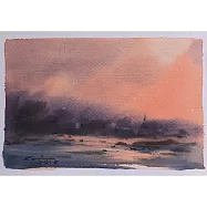 【玲廊滿藝】林國勇-淡水夕照16x24cm