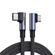 綠聯 100W 5A快充電線/傳輸線USB-C對USB-C金屬殼編織雙L版 (2公尺)