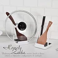 【Homely Zakka】日式簡約鐵藝廚房多功能立式收納架/鍋蓋掛架/鍋鏟砧板架/飯湯勺架_兩款一組