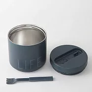 DESIGN LETTERS 不鏽鋼保溫餐盒520ml 灰藍色
