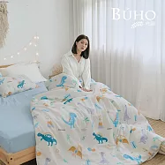 《BUHO》台灣製LYOCELL萊賽爾4.5x6.5尺單人兩用被(套)+枕套二件組-台灣製 《怪獸跑跑趴》