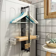 【居家cheaper】多功能磁吸吊掛衣架收納架 毛巾架 抗鏽收納架 吊掛架 洗衣機架 衛浴架 冰箱架 夜慕黑