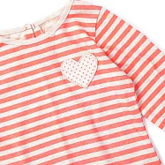 Carter’s橫條紋愛心點點貼布連身裙 5T