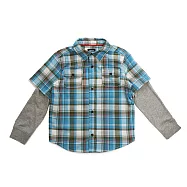 Carter&rsquo;s藍白格紋襯衫長袖假2件 4T