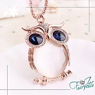 【伊飾童話】藍眼貓頭鷹*大貓眼石長鍊 金