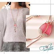 【伊飾童話】貓眼石鬱金香*流蘇活動長鍊 粉