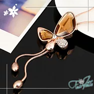 【伊飾童話】閃耀蝴蝶*水晶活動流蘇長鍊 香檳
