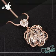 【伊飾童話】鏤空花心*碎鑽閃耀長鍊 金