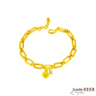 J’code真愛密碼金飾 天天開心硬金手鍊(寬版)