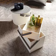 《八幡化成》波紋收納提籃 | 整理籃 置物籃 儲物箱 - 奶油白S