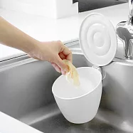 《八幡化成》日本 吸盤廚餘收納桶 | 垃圾桶 - 白1L - 白1L