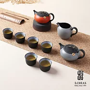 【陸寶LOHAS】君如意茶組 一壺一海六杯 手工雕琢 鎏金珍藏  如意灰