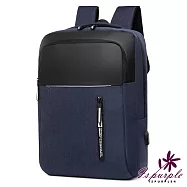 【iSPurple】運動撞色*充電防水反光筆電後背包