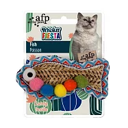 afp 編織嘉年華 彩球魚/瘋羽毛/錐形帽 100%加拿大進口貓薄荷 合成纖維編織 印花面料製成 貓咪玩具 追逐 猛撲 彩球魚×3入