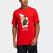 Adidas Dame Lego Ss [HA7056] 男 短袖上衣 T恤 運動 籃球 樂高 聯名 棉質 亞洲版 紅 M 紅
