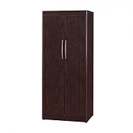 【文創集】多莉 環保2.8尺南亞塑鋼二門高衣櫃/收納櫃 胡桃色