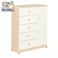 【文創集】波莎 環保3.3尺南亞塑鋼單門五斗櫃/收納櫃 時尚雙色