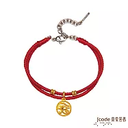 J’code真愛密碼金飾 獅子座守護-賀若斯之眼黃金紅繩手鍊