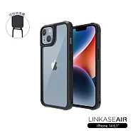 ABSOLUTE LINKASEAIR iPhone 14 6.1吋 軍規防摔抗變色大猩猩掛繩玻璃殼- 耀岩黑