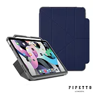 PIPETTO Origami Pencil Shield iPad Air 10.9吋(4/5代)軍規防摔保護套(內建筆槽)-深藍色