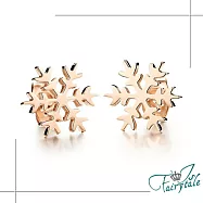 【伊飾童話】聖誕雪花*鋼鍍玫瑰金耳環