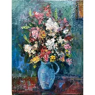 【玲廊滿藝】陳雅惠-有白色百合的瓶花35x27cm