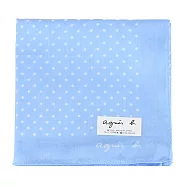 agnes b.素面點點大帕巾-三色選 -水藍