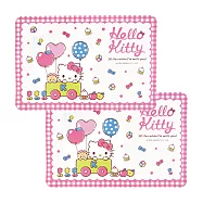 【Sanrio 三麗鷗】餐墊 凱蒂貓 HELLO KITTY 桌巾 餐巾 桌墊 (2入/組) 氣球(粉)