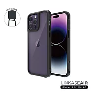ABSOLUTE LINKASEAIR iPhone 14 Pro Max 6.7吋 軍規防摔抗變色大猩猩掛繩玻璃殼- 耀岩黑