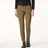 【HAKERS 哈克士】女款 防曬防潑水彈性長褲(日常休閒/戶外旅遊/商務/上班) L 橄綠