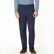 【HAKERS 哈克士】男款 防潑水彈性修身休閒長褲(日常休閒/戶外旅遊/商務/上班) M 月蝕藍