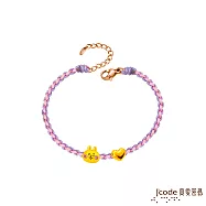 J’code真愛密碼金飾 真愛-卡娜赫拉的小動物-經典粉紅兔兔硬金編織手鍊