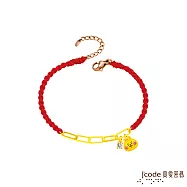 J&rsquo;code真愛密碼金飾 真愛-卡娜赫拉的小動物-鍊愛粉紅兔兔硬金編織手鍊