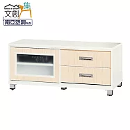 【文創集】瓦多 環保4尺南亞塑鋼推門二抽電視櫃/視聽櫃 時尚雙色