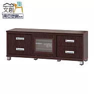 【文創集】瓦多 環保4.7尺南亞塑鋼推門四抽電視櫃/視聽櫃 時尚胡桃