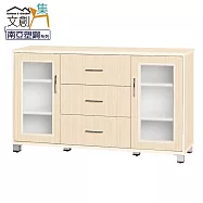 【文創集】樂蒂 環保4.2尺南亞塑鋼二門三抽餐櫃/收納櫃 時尚雙色