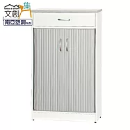 【文創集】比凱 環保2.4尺南亞塑鋼捲簾雙推門單抽鞋櫃 時尚雙色