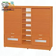 【文創集】南亞塑鋼 賴恩多彩4尺雙上捲門下二抽鞋櫃(二色可選) 原木紋