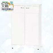 【文創集】南亞塑鋼 蜜雅多彩2.2尺雙開門鞋櫃(七色可選) 時尚白