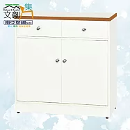 【文創集】南亞塑鋼 安雅托多彩2.8尺雙抽雙開門餐櫃/電器櫃(十色可選) 原木紋雙色