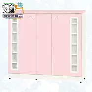 【文創集】南亞塑鋼 卡茲多彩3.9尺三開門鞋櫃(三色可選) 時尚粉雙色