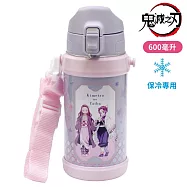 日本萬代BANDAI鬼滅之刃攜帶式600ml雙層真空隔熱保溫瓶保冷瓶SBR-600D(竈門禰豆子&胡蝶忍)