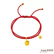 J’code真愛密碼金飾 獅子座-橡果 黃金紅繩手鍊
