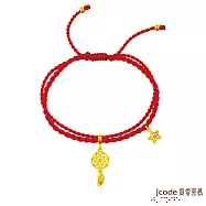 J’code真愛密碼金飾 水瓶座-捕夢網 黃金紅繩手鍊